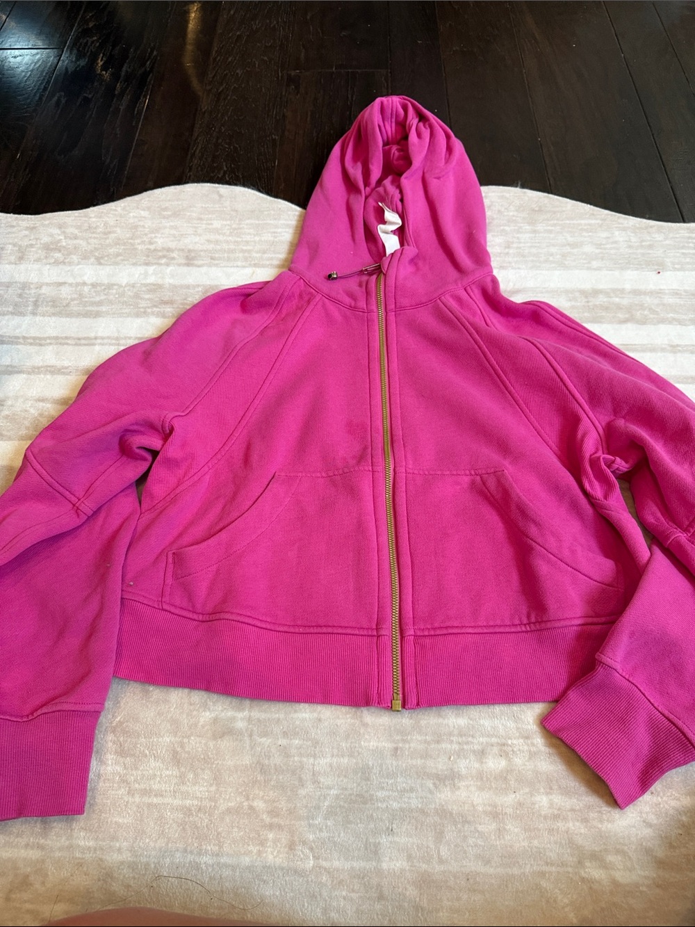 Lululemon Cropped Hot Pink Zip Front Hoodie